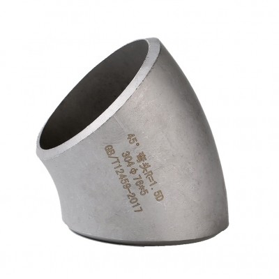 Stainless steel 304 Seamless elbow 45 degree industrial butt welding elbow